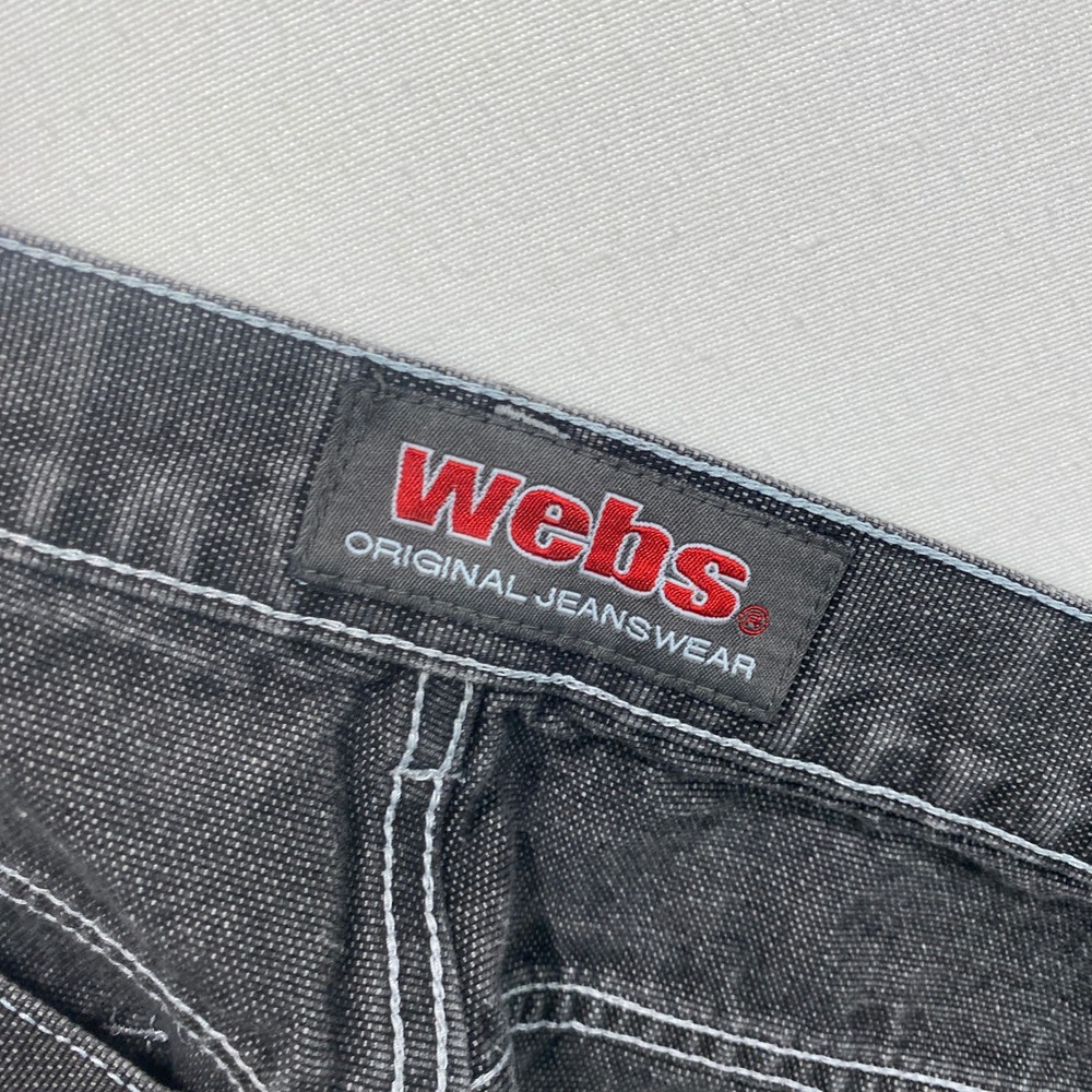 Webs Original Gray Jeans Mens sz 40x30  Black Denim Carpenter Pants - Picture 3 of 13